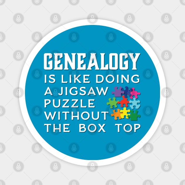 Genealogy Is Like Doing A Jigsaw Puzzle Without The Box Top Magnet by DPattonPD